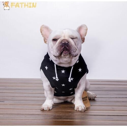 FTHIN Cotton Dogs Coat Hoodies Clothes French Bulldog Clothes Stars Pattern Dog Costume XS-FB