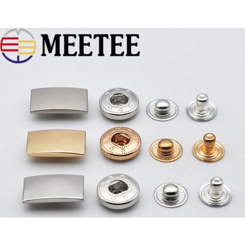 10/30sets Meetee Metal Press Studs Snap Fastener Buttons for DIY Sewing Bags Garment Coat Down Jacket Leather Craft Accessories