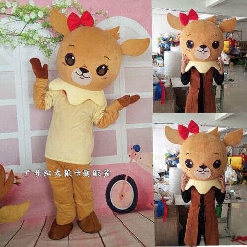 Moose Mascot Costume Christmas Deer Cartoon Character Cosplay Furry Suits Party Fursuit Dress Outfits Carnival Halloween Xmas
