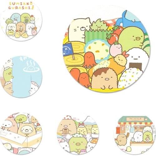 Kawaii sumikko gurashi Icons Pins Badge Decoration Brooches Metal Badges For Clothes Backpack Decoration 58mm
