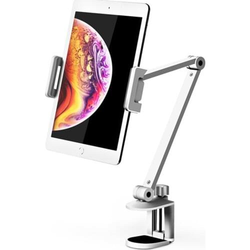 Mobile Phone Holder Stand Clip-On Long Arms Tablet Mount Bracket Phone Stands For Mobile Phones Or Tablets Within 4-13 Inches