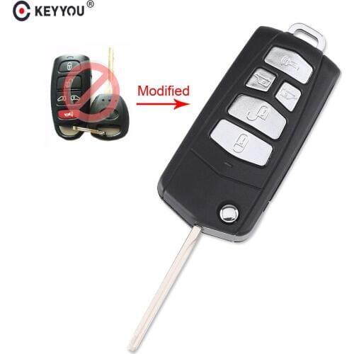 KEYYOU 5 Buttons Modified Flip Remote Key Case Shell For Kia Sedona Mini Van Car Key Cover Case