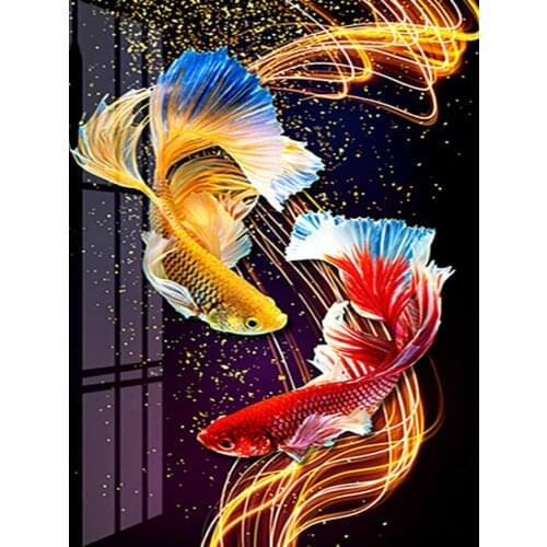 CraftArtGo 5D DIY Diamond Embroidery Goldfish Full Square Round Rhinestone Mosaic Painting Cross Stitch Flowers Diamond Kit