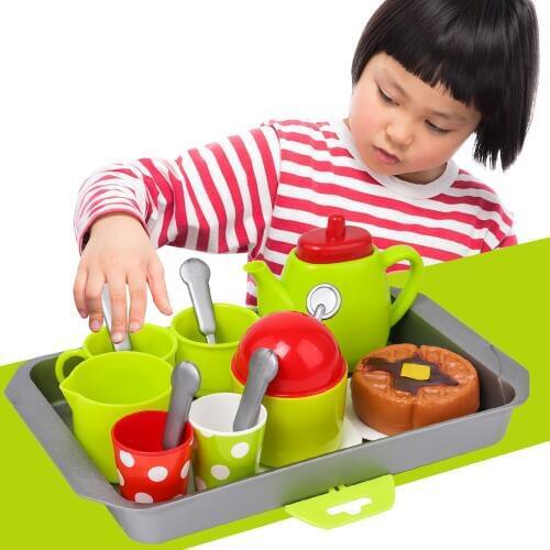 2019 New Kitchen Toys Tableware Mini Cute Coffee Tea Set Pretend Play DIY Kitchen Toys for Children Christmas Gift