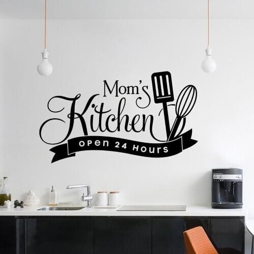 Mom Kitchen Open 24hr Hours Wall Art Decal Kitchen Sticker For Home Kitchen Decoration Removable A002735