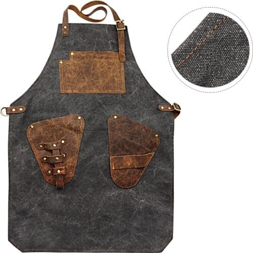 Barbershop retro apron Barbershop storage bag coffee shop multifunctional work clothes pet shop storage bag