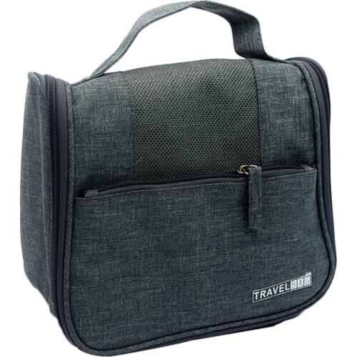 Portable Men Women Travel Makeup Bag Polyester Solid Color Zipped Cosmetics Storage Toiletries Underwear Organizer Bags FA$1