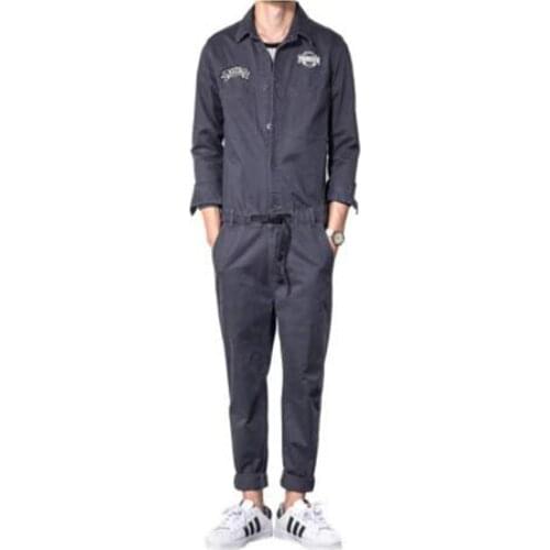 Japanese and Korean long-sleeved slim fit suit elastic waist patch casual streetwear mens pants