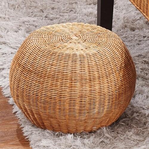 Rattan Drum Stool Rattan Stool Rattan Round Stool Rattan Furniture Sofa Pier Egg Chair Dressing Room Floor Chair Bedroom Chair