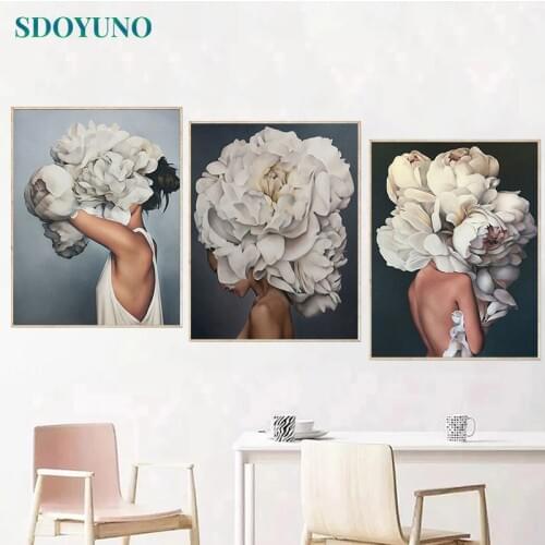 SDOYUNO 3Pcs 40x50cm Painting By Numbers For Adult Figure DIY Paint By Numbers On Canvas Frameless Handpainted Home Decor