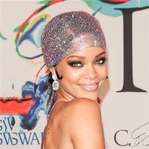 Mesh Shiny Rhinestone Fashion Ladies Elastic Headscarf Hair Band Personality Full Diamond Crystal Hair Band Hair Accessories