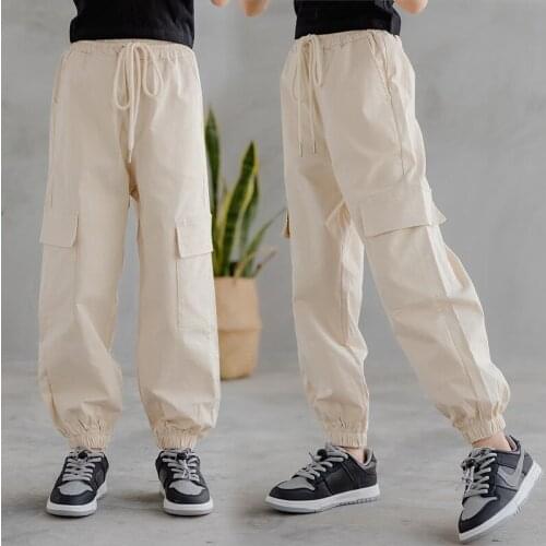 Spring Summer Pants Clothes For Kids Fashion 2021 Loose Cargo Trousers Teenage Boys Girls School Sportwear Pant Child Sweatpants