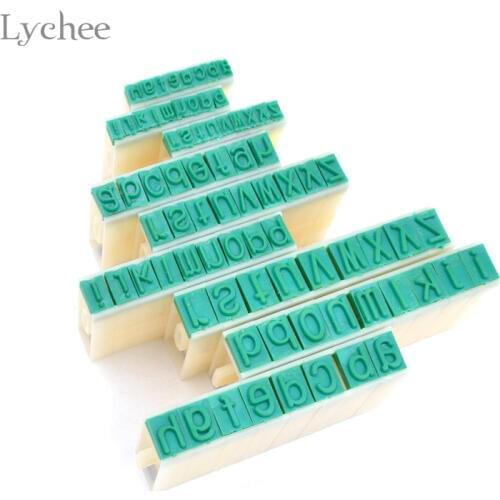 Lychee Life 1 Set Detachable English Alphabet Letter Stamp Plastic Rubber Stamps Scrapbooking Set for Marking