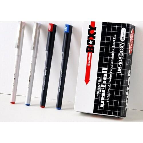 Uni Mitsubishi UB-105BOXY Neutral Pen Black Signature Pen Set Straight Liquid 0.5 UB-125 Office School Supplies Large Capacity