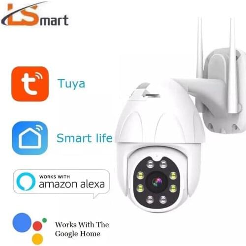 LSmart Tuya WiFi Camera Alexa Waterproof Outdoor PTZ Wireless Auto Tracking Speed Dome Camera