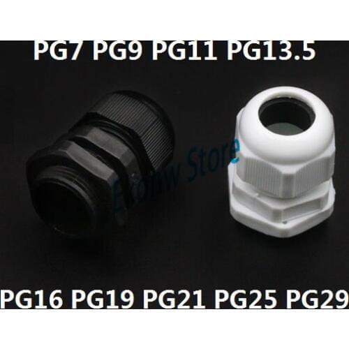 High quality IP68 PG7-PG36 for 3-55mm Cable CE Waterproof Nylon Plastic Cable Gland Connector include O-Rings or Flat gasket