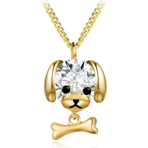 925 sterling silver puppy dog outline shaped pendant for Women Charm Statement Necklaces Jewelry Collares bijoux femme