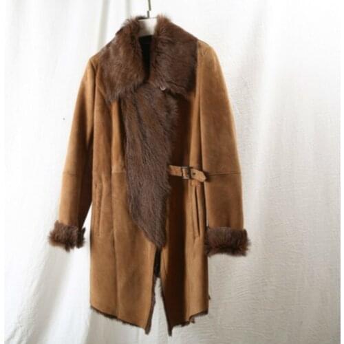 Natural Real Fur Coat Female Wool Genuine Leather Jacket Autumn Winter Coat Women Clothes 2020 Vintage Double-faced Tops ZT4212