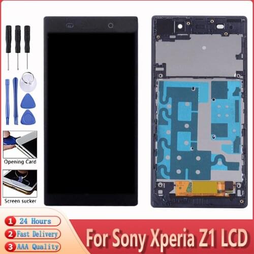 5.0'' For SONY Xperia Z1 LCD Screen Display C6902 C6903 L39H Screen LCD Touch Panel Digitizer Assembly With Frame Free Tools