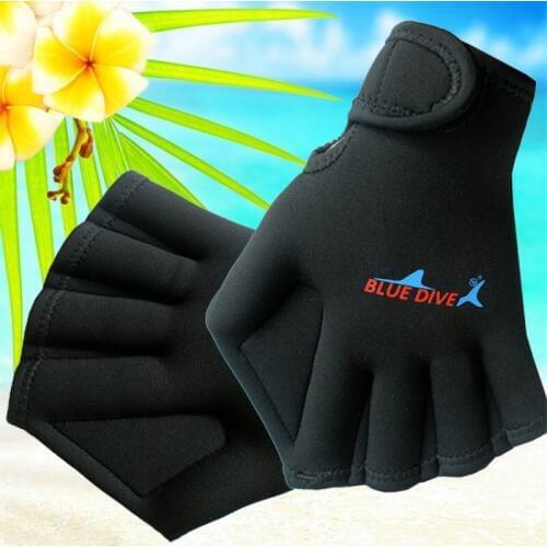 1 Pair Diving Gloves Surfing Swimming Paddles Training Gloves Swimming Gear Hand Gloves Sphere Webbed Swim Gloves
