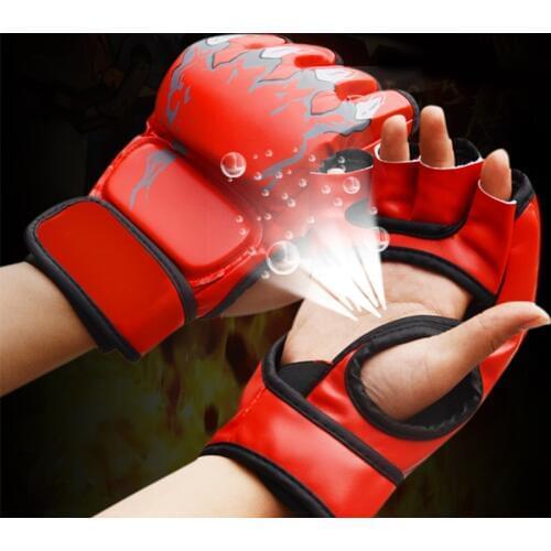 1 Pair Sport Fitness PU Leather Boxing Gloves Tiger MMA Karate Kick Thai Boxing taekwondo Training Boxing Sanda Gloves For Men