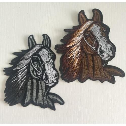 1PCS Wild Horse Animal Embroidery Iron On Patches For Clothing Applique DIY Hat Coat Dress Accessories Cloth Sticker