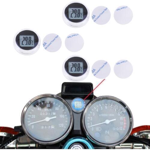 Dolity 3pcs Black Waterproof Temp Meter Digital Temperature Gauges Motorcycle Bike
