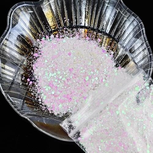 50g/Bag12Colors Chameleon Hexagon Nail Glitter Chunky Mixed Holographic Metallic Color Shift Bulk Loose Sequins Glitter Slice H