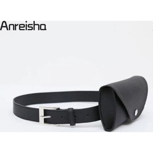 Anreisha Fashion Women Waist Bag Quality PU Leather Belt Bag Pack Female Travel Vintage Waist Pouch Fanny Pack Newest Phone Bags