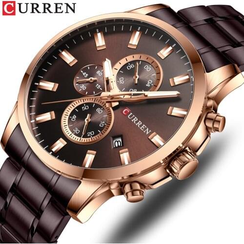 CURREN Top Watch Men Brand Quartz Luxury Fashion Mens Watches Steel Waterproof Sports Chronograph Wrist Watch Relogio Masculino
