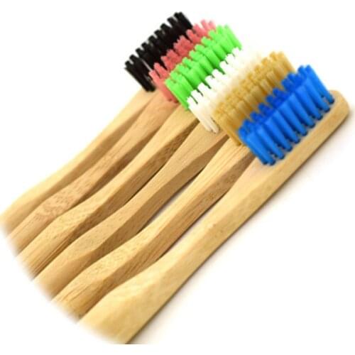 Wooden Toothbrush Enviromentally Bamboo Round Handle Soft Brush Coloful Brushes Box Package Suit For Adult Brand Denta'l Care