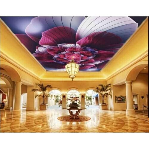 European rose ceiling wall papers home decor living room 3d stereoscopic 3d wallpaper mural for ceiling walls