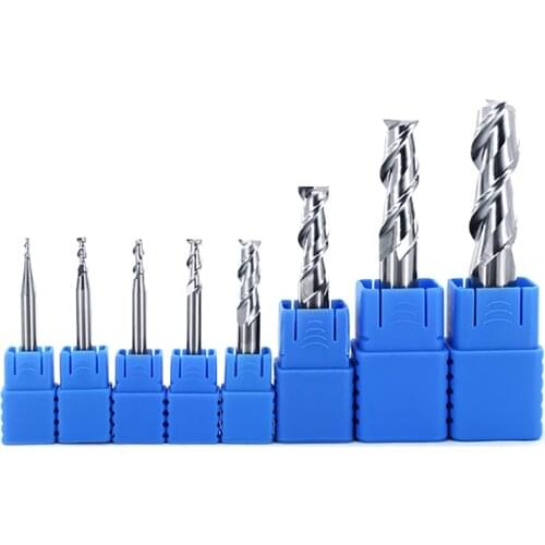 Aluminum Milling Cutter 2 Flute 1mm-12mm 2mm 3mm 4mm 5mm 6mm 8mm HRC50 Tungsten Steel Tools Endmills Milling Cutter Wood Cutting