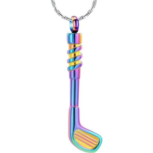 Golf Club Urn Necklace for Ashes Cremation Jewelry for Men Stainless Steel Ashes Keepsake Urn Jewelry