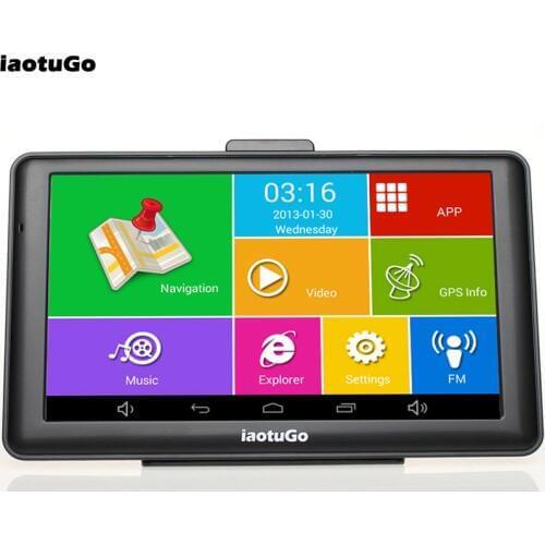 IaotuGo Android GPS 7" Capacitive Truck Navigator Android 4.4.2 Quad Core 1.3GHz,8G,WIFI,AV-IN,Bluetooth Free Truck Map