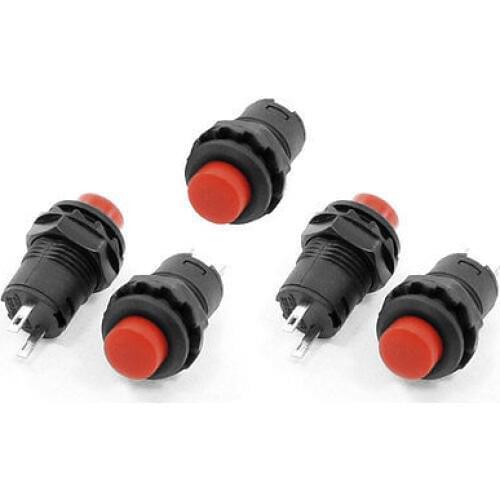 Red Plastic 2 Pins Soldering PCB Push Button AC125V 3A AC 250V 1.5A