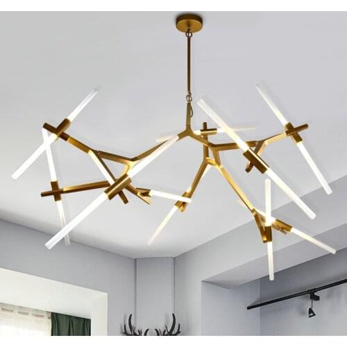 Nordic Creative Branch Chandelier Industrial Wind Hanging Lamp for Living Room Bedroom Art Light and Restaurant Decor Chandelier