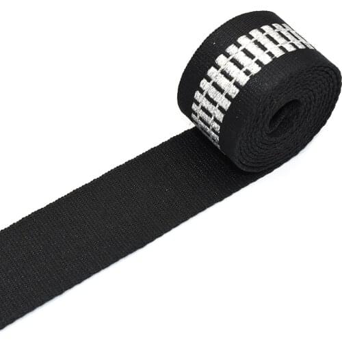 1.5"Ribbons Knit Tape Ribbon Bag Webbing Webbing Belts Black & White Shoulder Straps Waistband for Bag Craft Textile Sewing