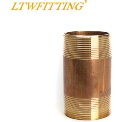 LTWFITTING Brass Pipe 4" Long Nipple Fitting 2" Male NPT Air Water