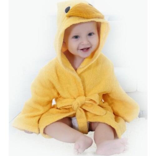 Animal cartoon baby bathrobe with hat/Racoon Hood kids beach towels/Infant&Todderls Wraps