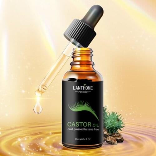 Lanthome Pure Castor Oil for Eyelash Growth Treatments Lifting Eyelash Enhancer Lengthening Eyebrow Extensions Growth Serum 10ml