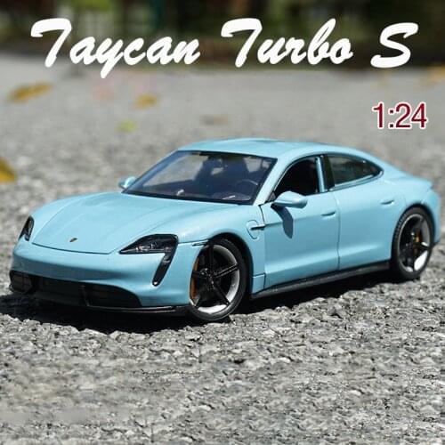 1:24 Porsche Taycan Turbo S car alloy car model simulation car decoration collection gift toy Die casting model boy toy