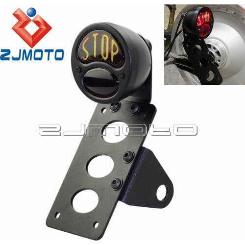 Motorcycle Taillight Stop Lens Tail Light For Harley Cafe Racer License Plate Bracket Side Mount Brake Light Duolamp