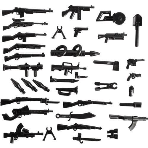 WW2 Weapons Sets Building Blocks US Soldiers Military Japanese Army British Weapon Accessories City Police Bricks Toy Parts C167
