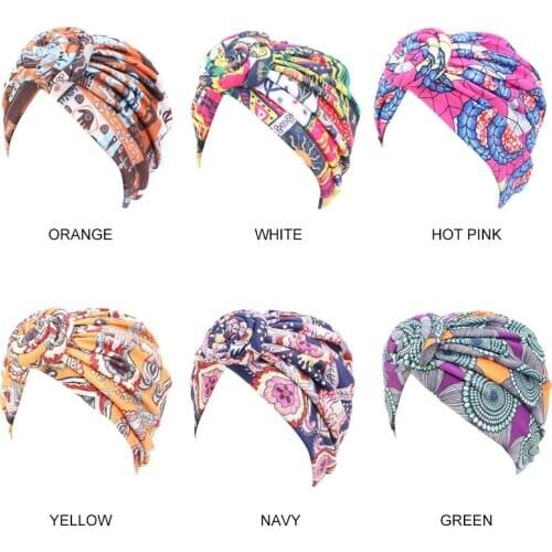 New fashion Women African pattern flower turban Muslim Turban headscarf headwrap Ladies Chemo Cap Bandanas Hair Accessories