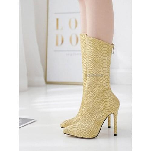 New Martin Boots Womens Narrow Chelsea Boots with Wooden Heel Boots 2021 Autumn and Winter Stiletto High Heels Boots Women