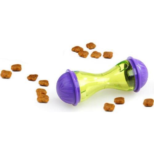 Pet Feeder Dog Cat Bone Shape Food Training Educational Rolling Leakage Dispenser Bowl Puppy Kitten Playing Toy
