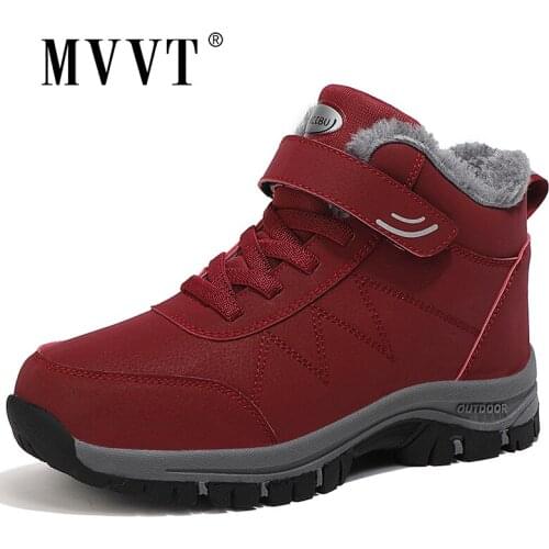 Super Warm Winter Women Boots Platfrom Pu Leather Boots Men Outdoor Shoes Waterproof Women Snow Boots Ankle Hombres Botas