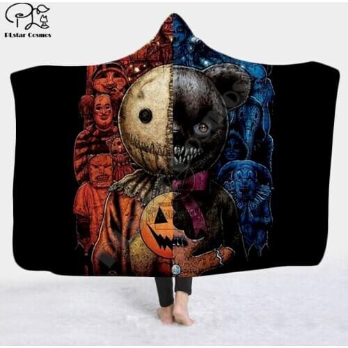Halloween horror movie Scream Team Zombie brid Blanket Hooded Blanket 3D full print Wearable Blanket Adults men women style-7