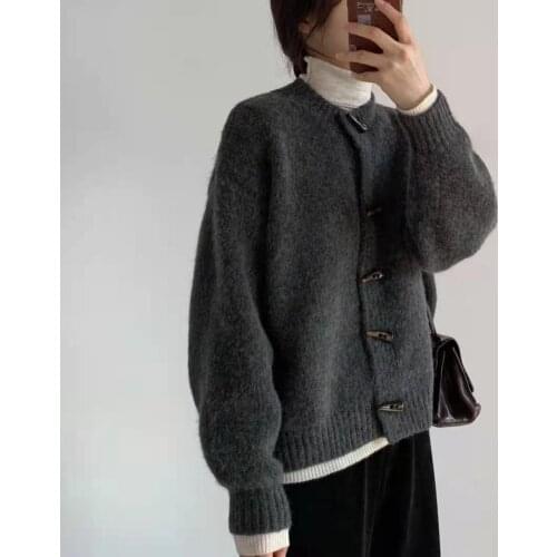 Fall 2021 Women Clothing Oversize Womens Sweaters Autumn Vintage Loose Winter Sweater Knitted Women Cardigan Knit Button Maxi